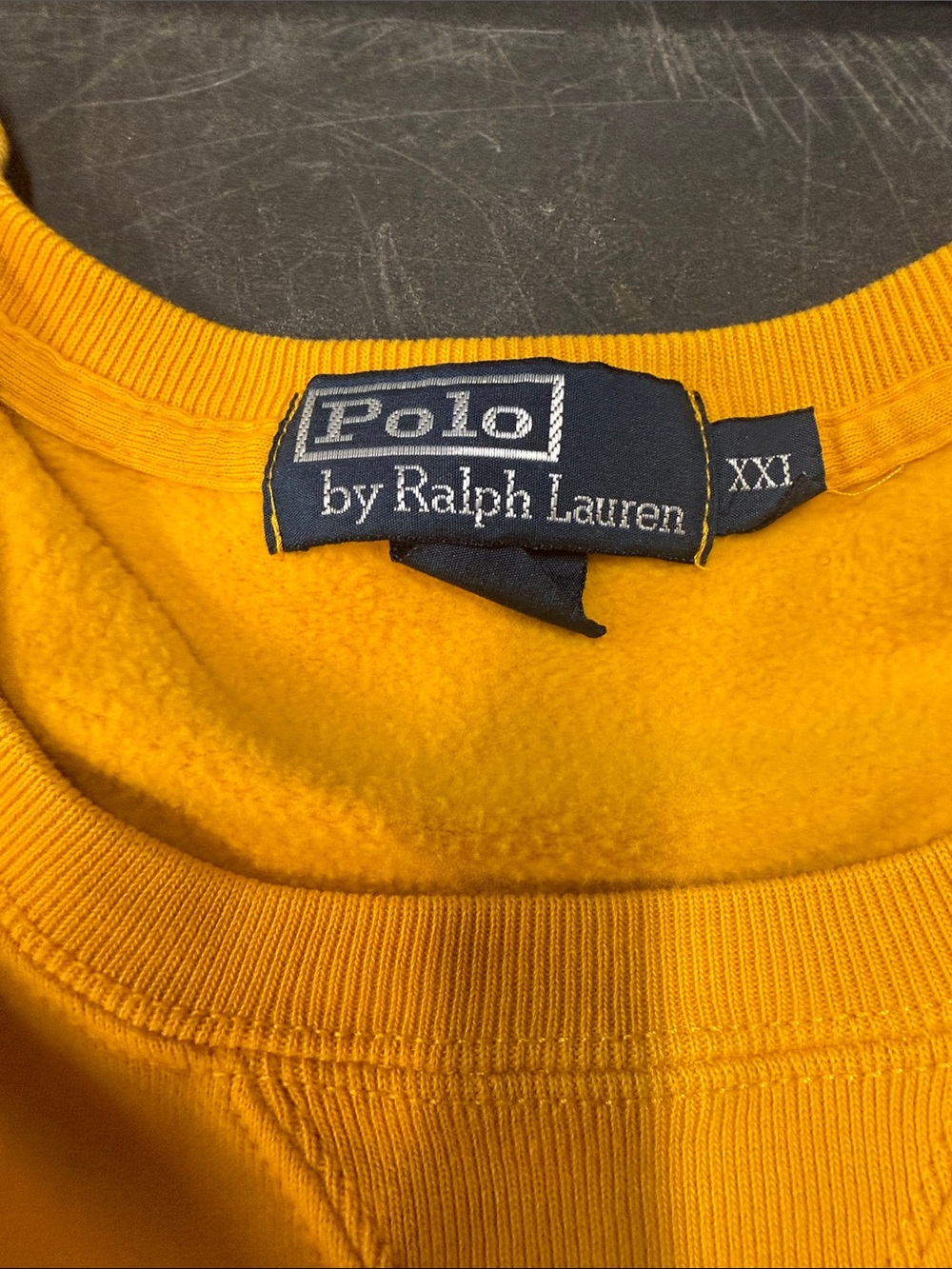 Polo by Ralph Lauren Men’s Bright Yellow Crewneck Sweatshirt - Picture 2 of 4